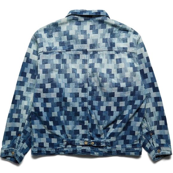 New Dr. Collectors 2020 Jacquard Denim Patched Jacket Size XL Y2K - Picture 2 of 9